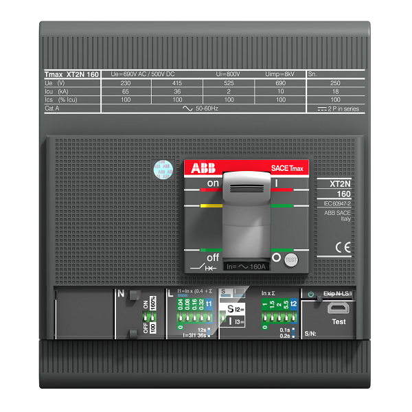 XT2N 160 EKIP C DIP LSI R160 FF 4P | ABB | SACE Tmax XT Moulded Case Circuit Breaker